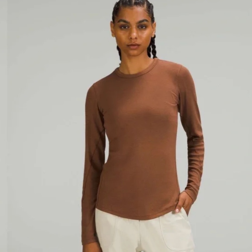Lululemon Hold Tight Long Sleeve Brown Top